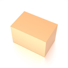 Brown corrugated cardboard box from top side closeup angle. Blank, horizontal, and rectangle shape.