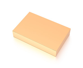 Brown corrugated cardboard box from top side closeup angle. Blank, horizontal, and rectangle shape.