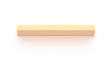 Brown corrugated cardboard box from top angle. Blank, horizontal, thin, long and rectangle shape.