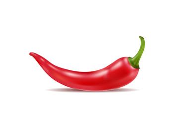 Red hot peppers on white background