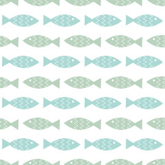 Seamless Pattern with Fish