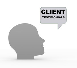 3d head and client testimonials