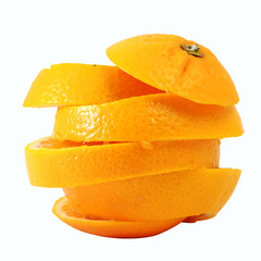 Naklejka na ściany i meble Creative compose slide navel orange with white isolated background