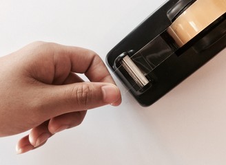 Tape holder with hand