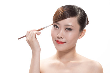 facial makeup of young asian beautiful woman