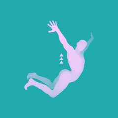 Man is Posing and Dancing. Dancer Performs Acrobatic Elements.