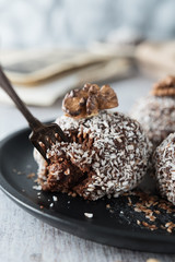 Sweet chocolate truffles
