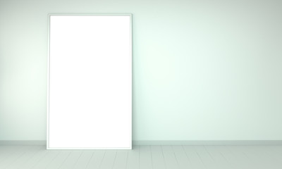 Naklejka premium White blank canvas 3D rendering