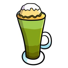 Avocado float in a big glass - vector.