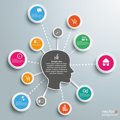 Infographic Network Human Head