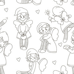 Seamless pattern of the angels.