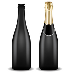 Realistic Champagne Bottles : Vector Illustration