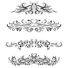 vector illustration set of border calligraphic and dividers decorative