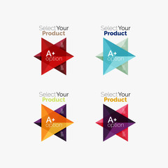 Set of triangle option infographic layouts