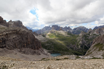 Sexten Dolomites mountain panorama, South Tyrol, Italy