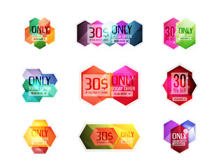 Vector abstract geometric sale labels