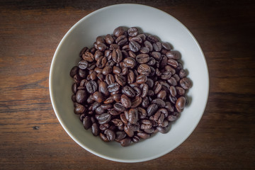 Coffee on wood Table Background