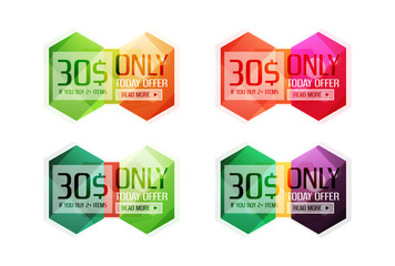 Vector abstract geometric sale labels