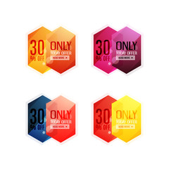 Vector abstract geometric sale labels