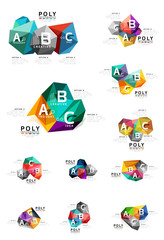 Vector colorful abstract low poly infographic background