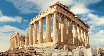 Fotobehang Parthenon op de Akropolis in Athene, Griekenland © tilialucida