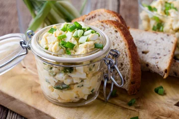  Egg dip sandwich with spring green onion © istetiana