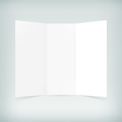 Vector brochure mockup. Clean white folded paper template.