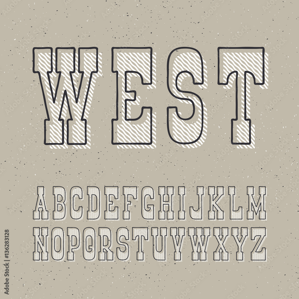 Fototapete serif bold outline font with textured layer.