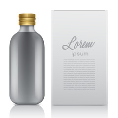 Set of realistic bottle with paper box : Vector Illustration