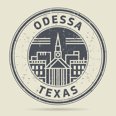 Grunge rubber stamp or label with text Odessa, Texas