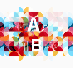 Modern geometric abstract background, circles on white