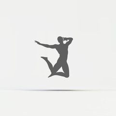 Fototapeta na wymiar Gymnast. Silhouette of a Dancer. Sport Symbol. 