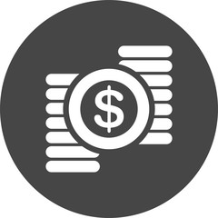 dollar-sign-and-piles-of-coins icon