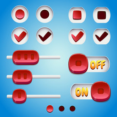 Red buttons. GUI and UI elements.