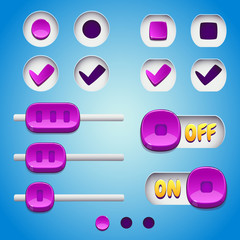 Pink buttons. GUI and UI elements.