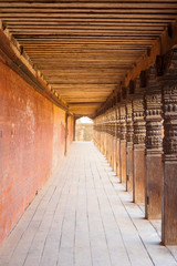 Fototapeta na wymiar Bhaktapur Durbar Square Repeating Columns Hall V