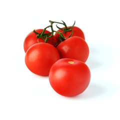 Tomatoes cherry branch isolated on white background