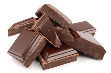 Chocolate on white background