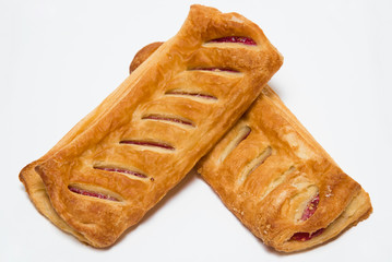 Jam filled sweet buns isolated on white background