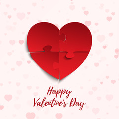 Happy Valentines Day, greeting card template.