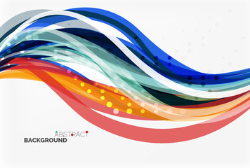 Vector geometric flowing lines abstract background