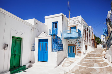 Colorful street in Astypalaia, Dodecanese, Greece