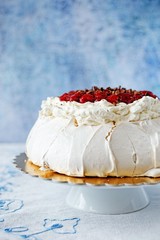 Raspberry and cream Pavlova