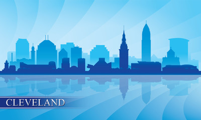 Fototapeta premium Cleveland city skyline silhouette background