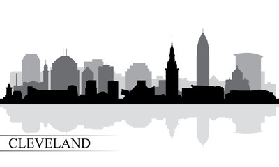 Naklejka premium Cleveland city skyline silhouette background