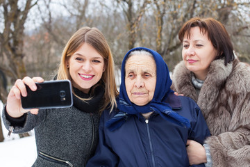 Women taking a selfie