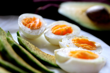 Healthy breakfast - avocado and eggs