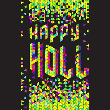 Happy Holi card. Vector abstract banner.
