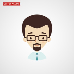 Businessman avatar. Vector icon.