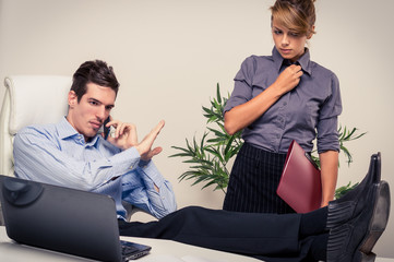 Obraz premium Business people working conflict problem